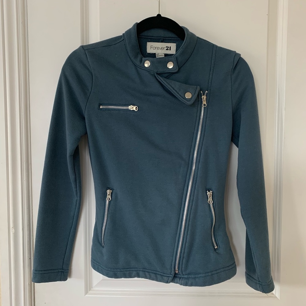 Forever21 Blue Motorcycle Jacket